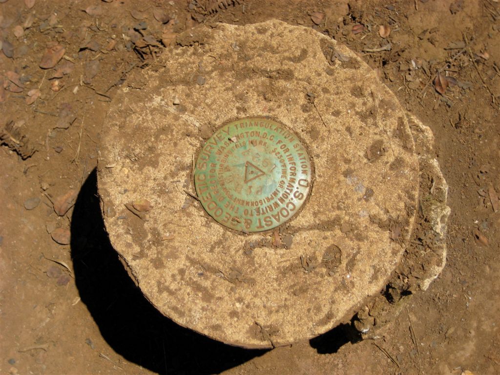 Survey monument at the summit