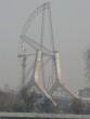 Old bridge ferris wheel under destruction