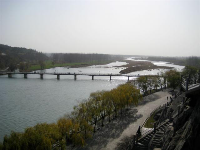 View up the river