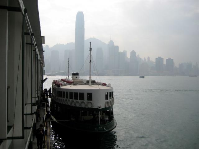 Our ferry and Hong Kong across the harbour