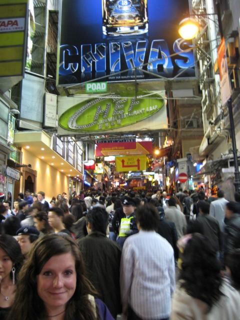 Entering the Lan Kwai Fong bar district. PACKED!