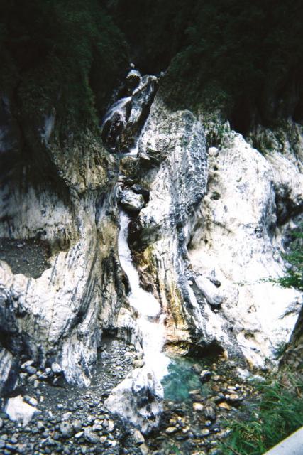 Waterfall through the marble