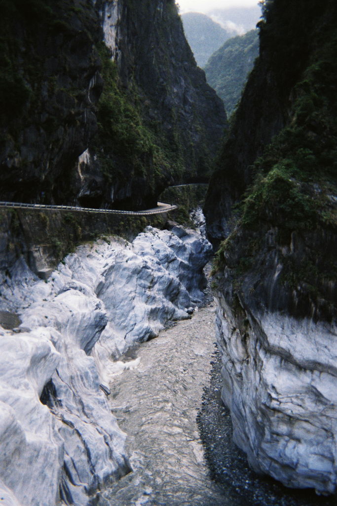 Marble riverside in the gorge