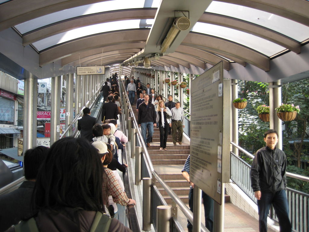 Starting the world's longest series of escalator