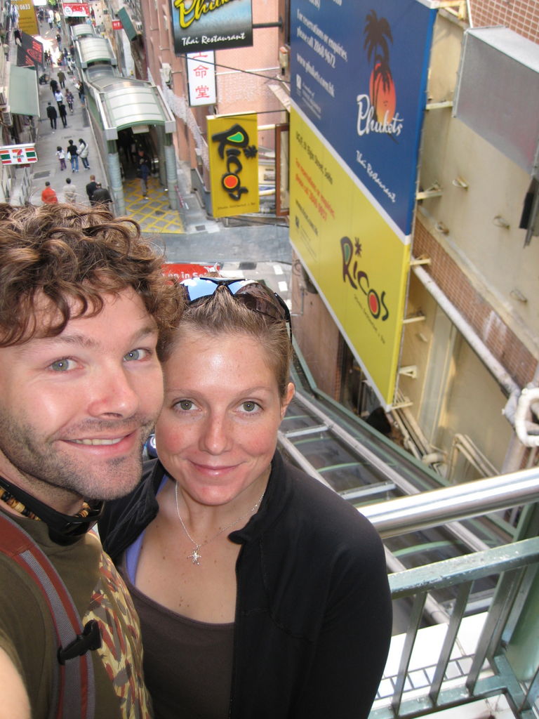 On the way up the escalators