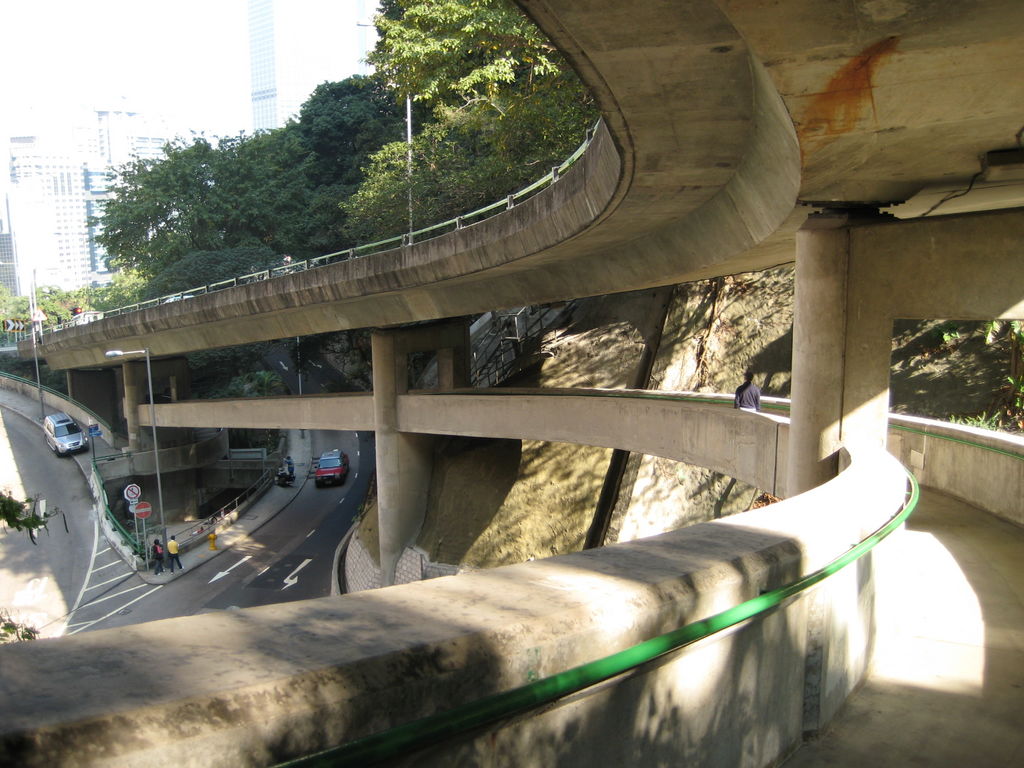 Walking along an underpass