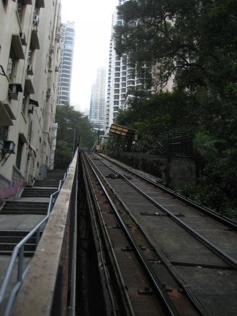 Near the base of the Victoria Peak Tram