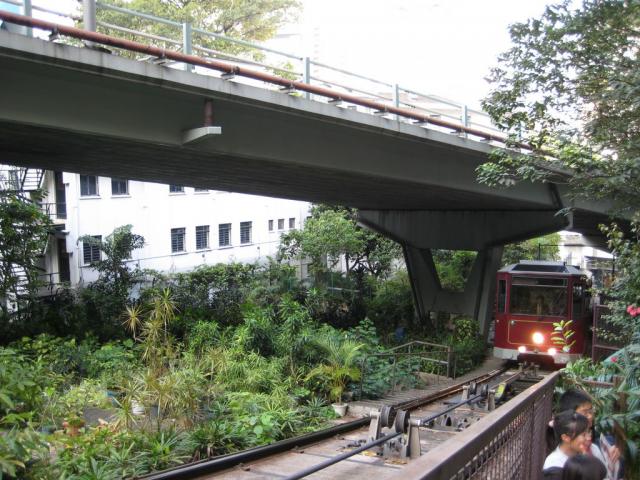 Near the base of the Victoria Peak Tram