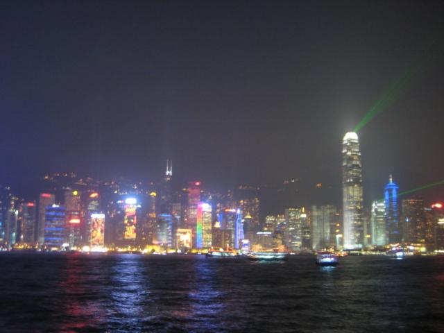 HK 8pm light show from the Avenue of the Stars