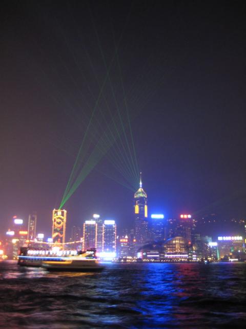 HK 8pm light show from the Avenue of the Stars