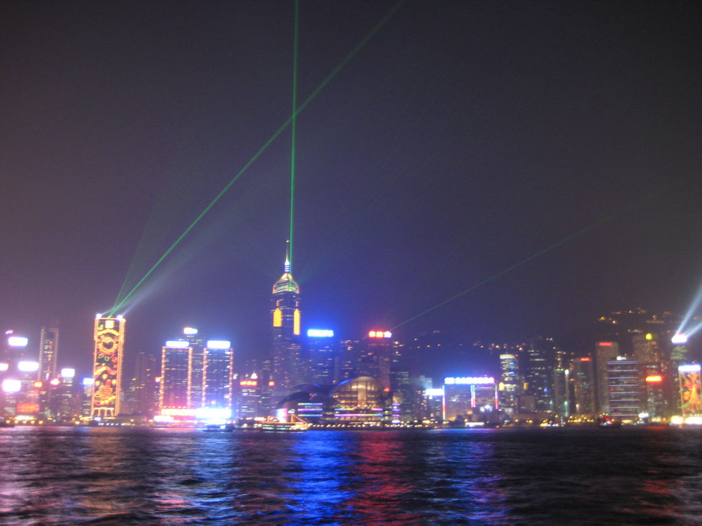 HK 8pm light show from the Avenue of the Stars