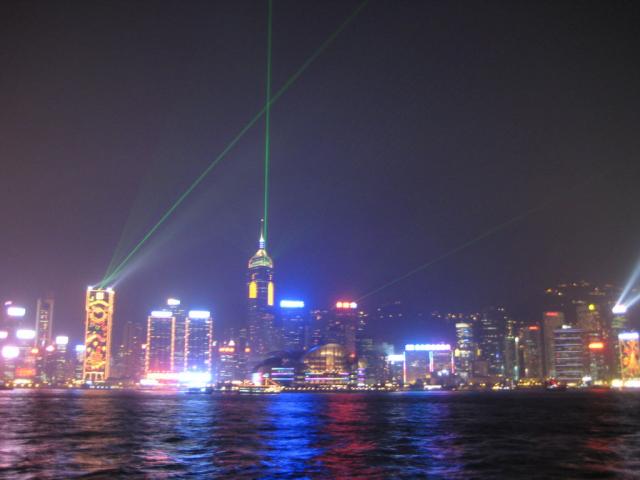 HK 8pm light show from the Avenue of the Stars