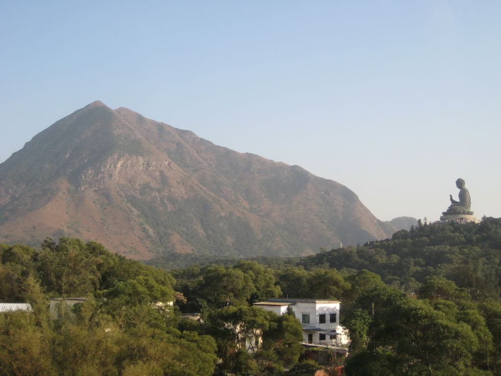 Looking back at the Buddha from the gondola