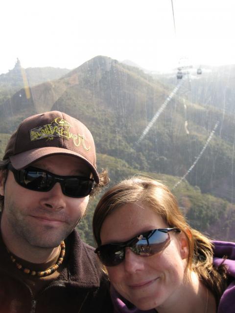 Taking the gondola across the island to Tung Chung