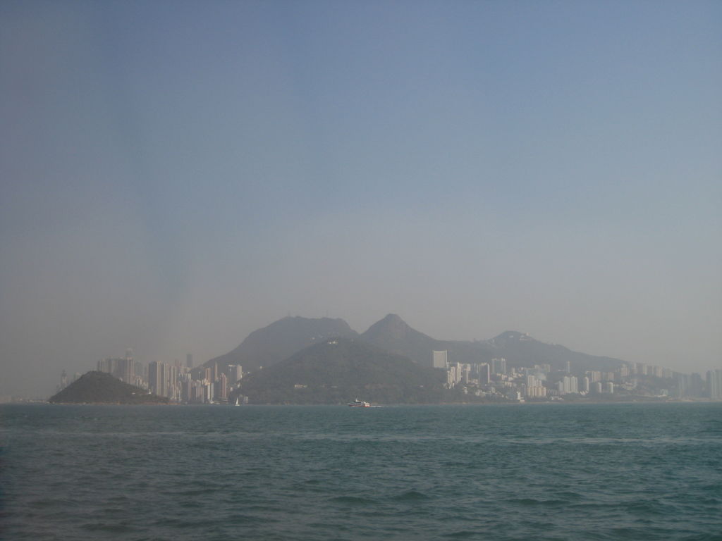 Looking back at Hong Kong Island from the west