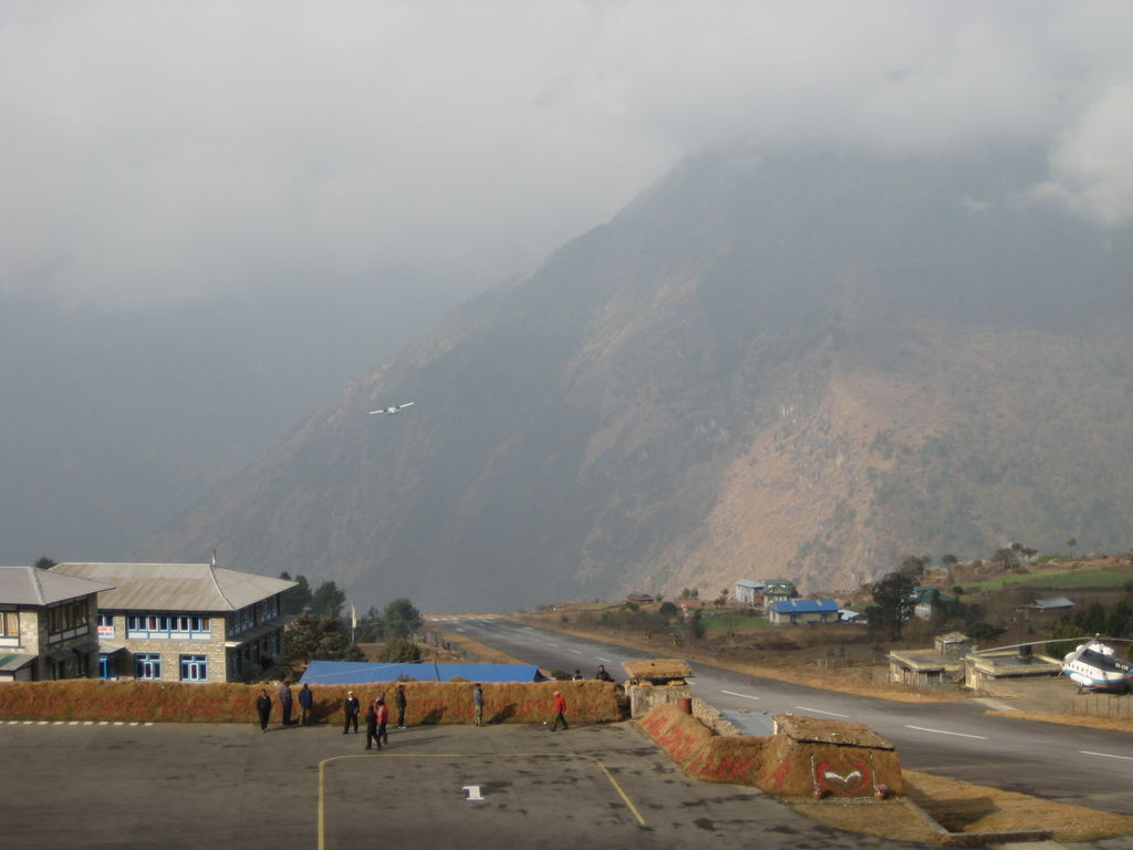 The inclined runway of the Lukla Airport - Awesome