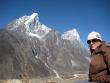 Nicole posing with Taboche Peak