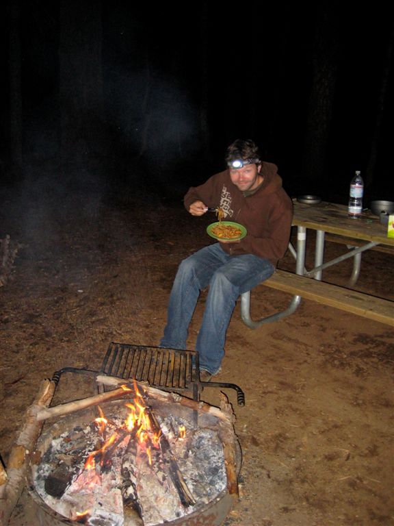 Dinner by firelight