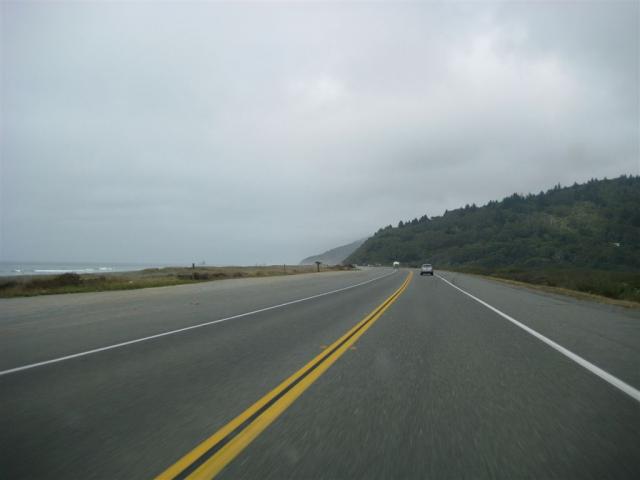 Rainy coast heading towards Redwoods NP