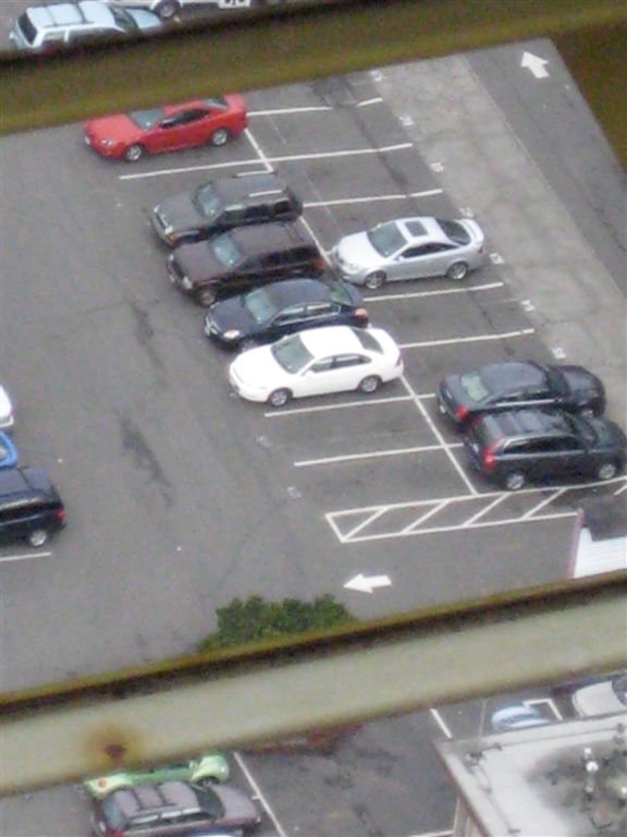 There's our new rental car! The white one.  :)