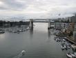 Burrard Bridge with mountains behind