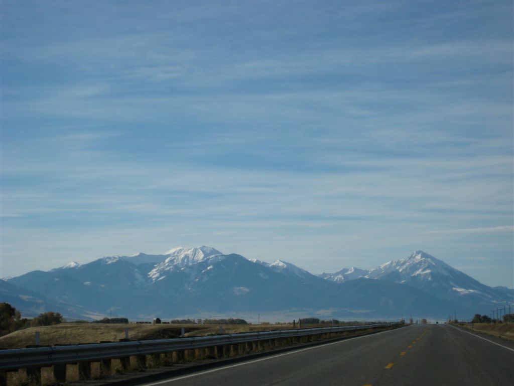 Beautiful drive south in Montana to Yellowstone