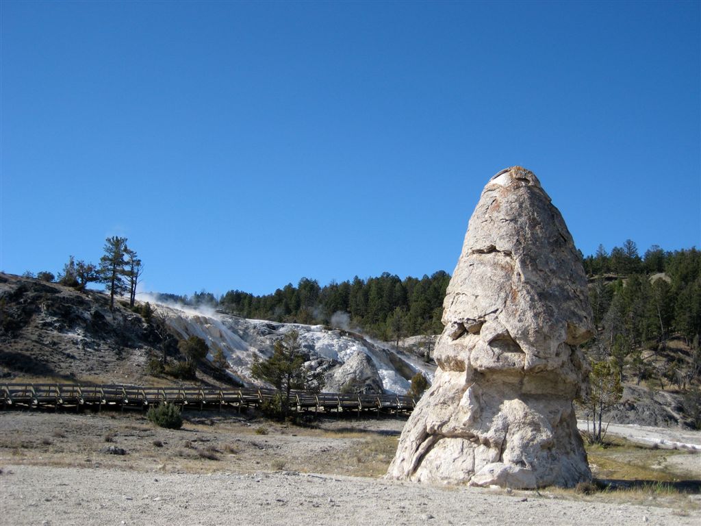 An extinct geiser at Mammoth Hot Springs