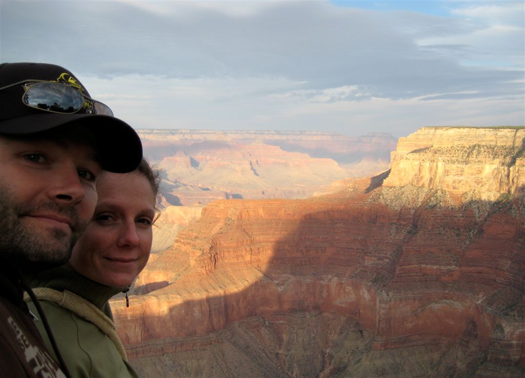 Us and the canyon nearing sunset