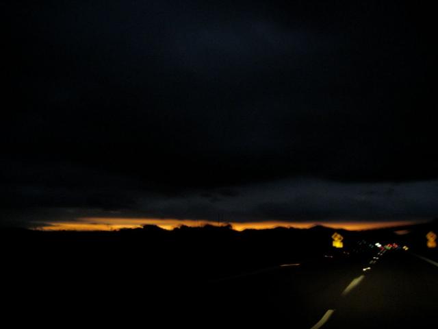 Set sun, heading down into San Diego