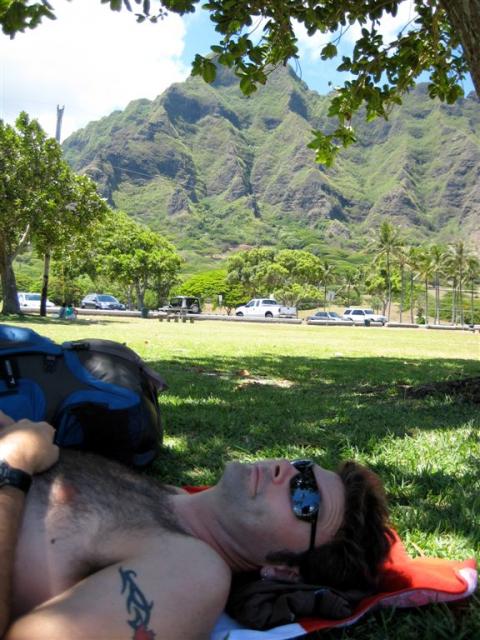 Nap under a mountain