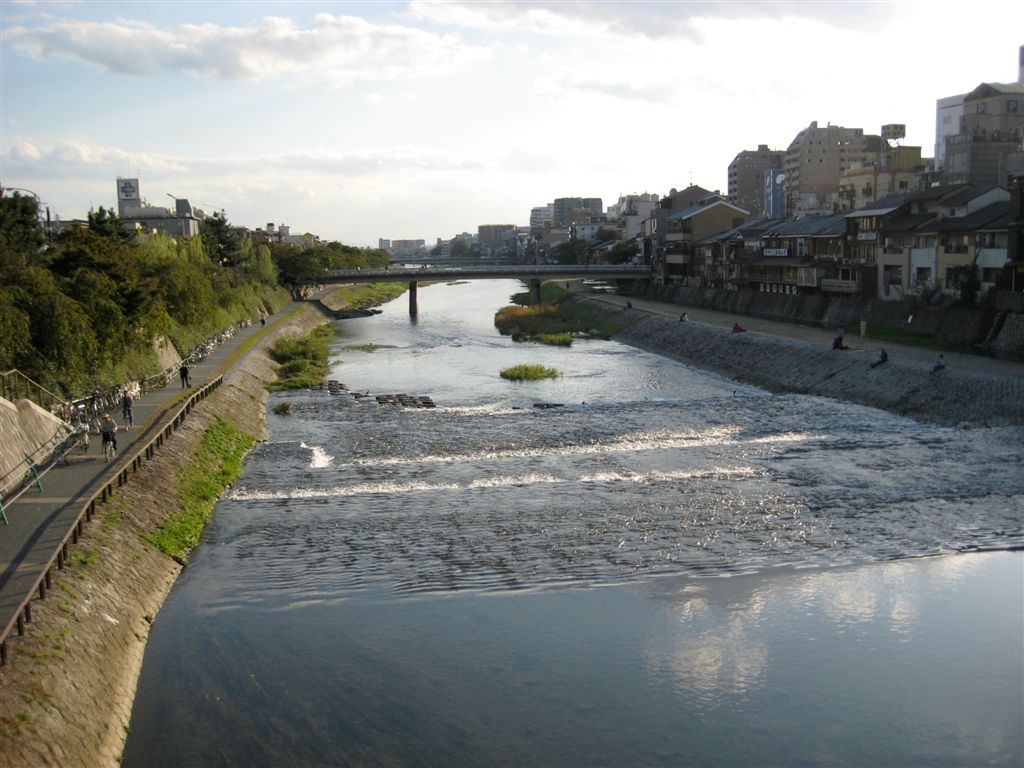 Kamo River beside the hostel