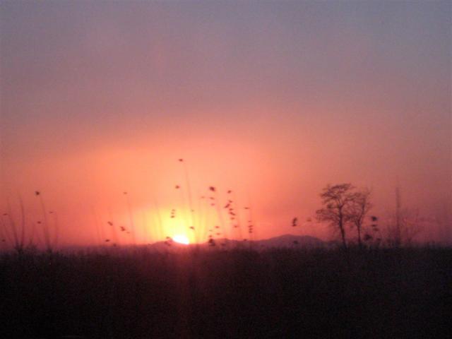 Sunset on the way back