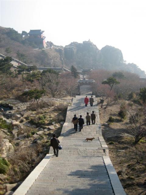 Down another way to drum tower and cliffs
