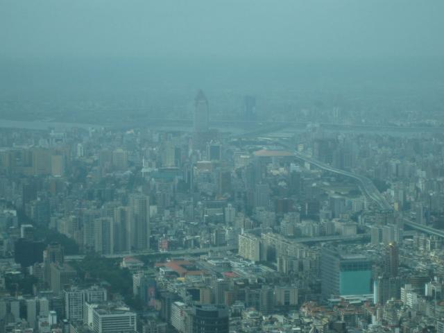 View from Taipei 101 - Towards train station and our hostel