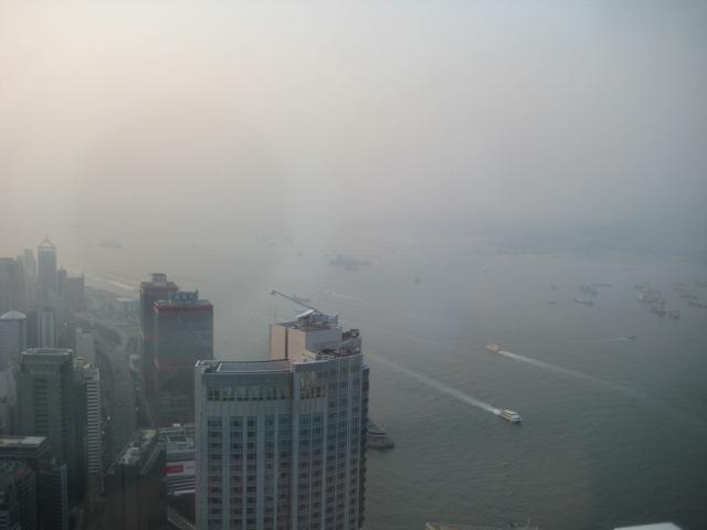 Hong Kong harbour from the 55th floor of the Two IFC