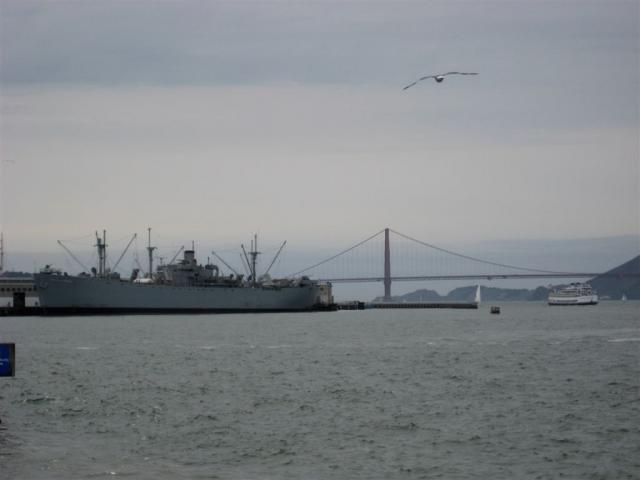 Golden Gate and ship