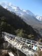 Crossing the river after descending from Tengboche