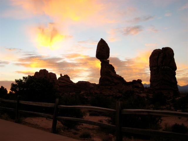 Balanced Rock before sunrise