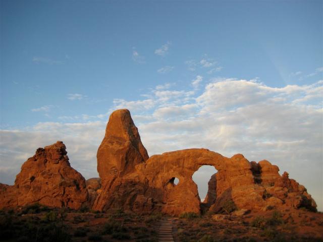 Turret Arch with sunrise glow