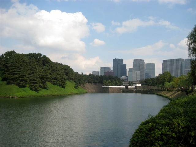 Moat bridge and Tokyo