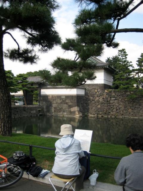 Artist drawing the gate
