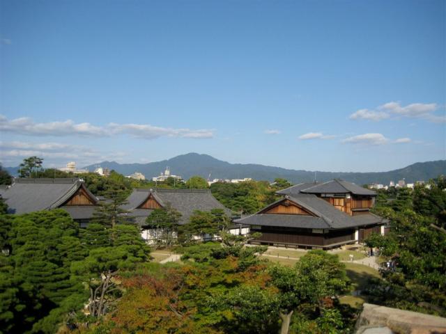 View of Kyoto and the grounds from atop the donjon